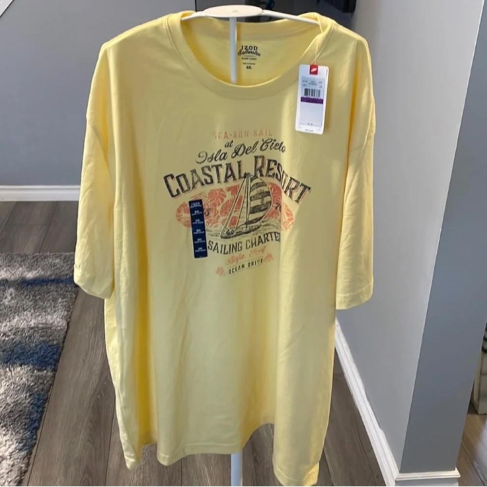 Izod Coastal Resort Graphic Tee - Yellow